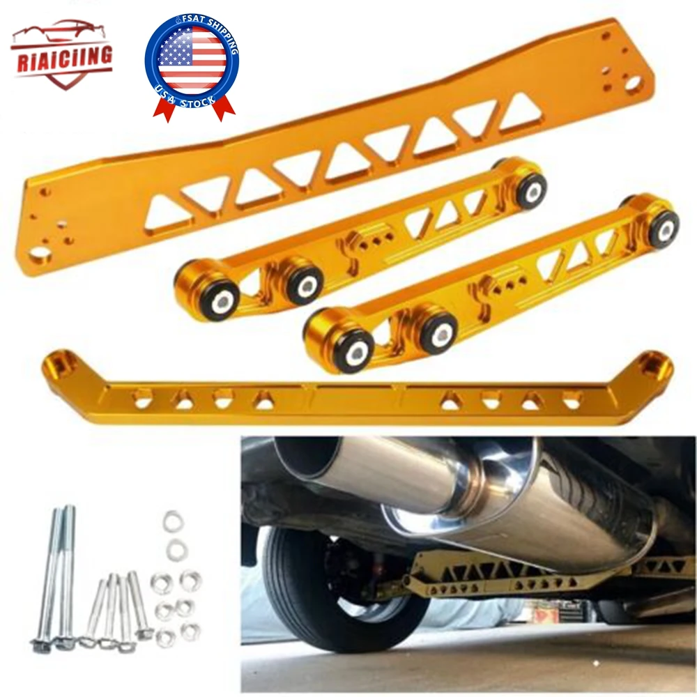 

hot sale Chassis Parts Billet Aluminium REAR SUBFRAME BRACE+TIE BAR+Rear Lower Control Arm For Honda Civic EG 92-95