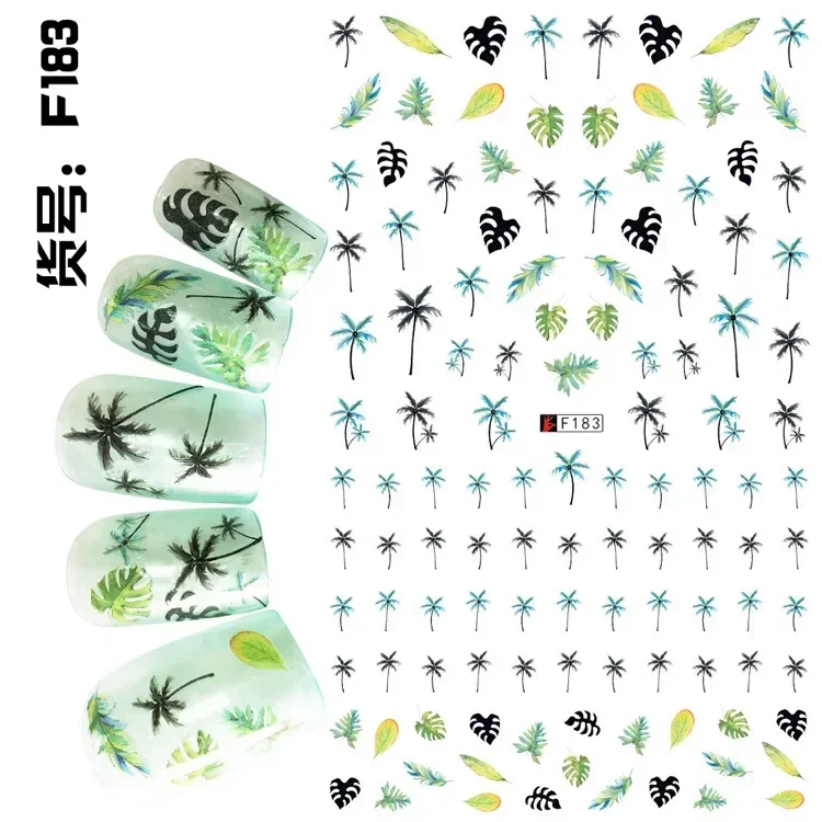 Ocean Style Series Shell Shark Starfish Coconut Tree Conch Nail Stickers Nail Art Stickers