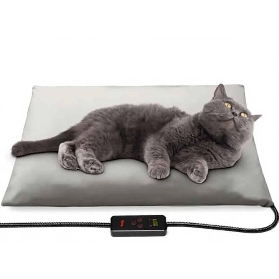 

Электрический коврик с подогревом для домашних животных 18x16 дюймов с 6 регулируемыми настройками температуры и функцией таймера для маленьких собак и кошек Waterp