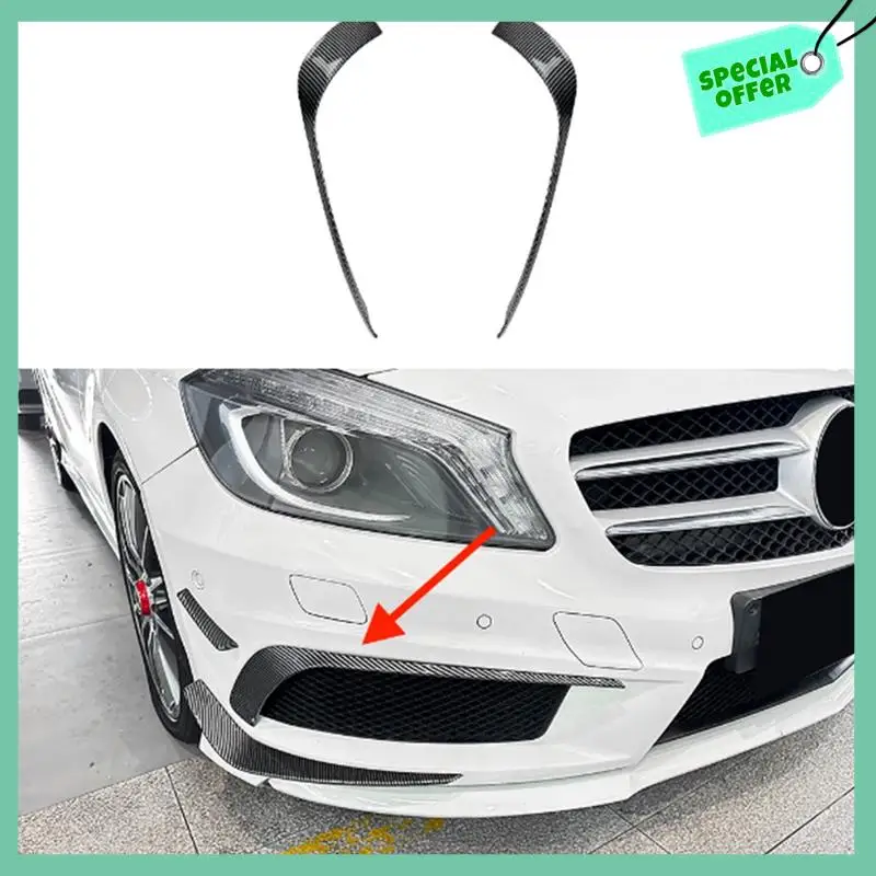 

A03G-Car Front Bumper Lip Splitter Spoiler Fog Lamp Spoiler Cover Trim For Mercedes-Benz A Class W176 AMG 2013-2015 A