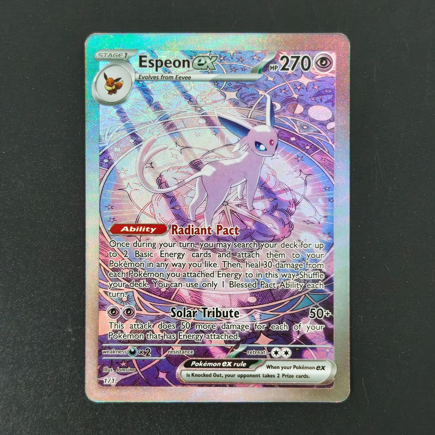 Homemade Custom Cards English Espeon ex Fan Art  High Quality Hobby Collection Texture Card Toy