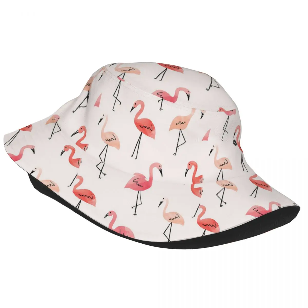 Cute Flamingo Cartoon Bucket Hats Summer Beach Vacation Getaway Headwear Stuff Fishing Fisherman Hats Outdoor Women Irish Hat