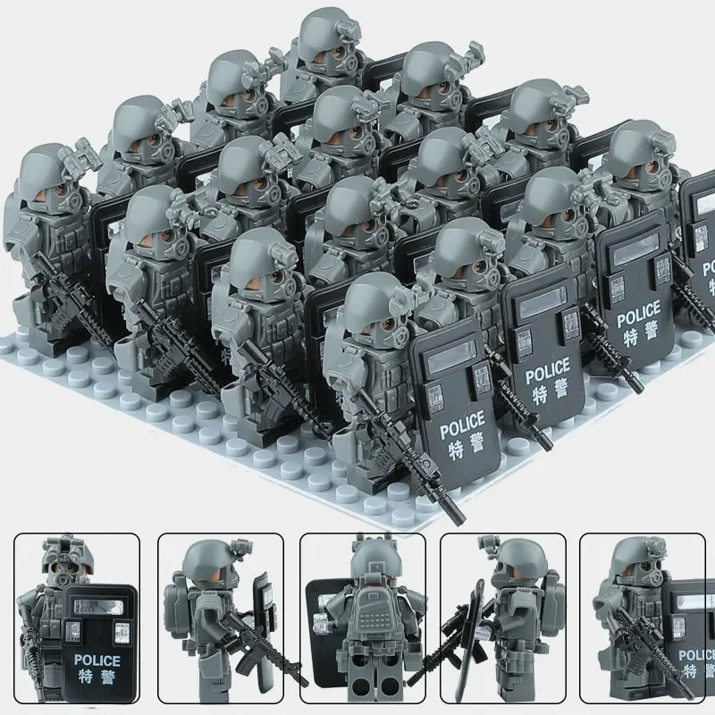 MOC-Baustein, speziell ausgestattete Ghost-SWAT-Puppe, DIY-Montage, Mini-Humanoid-Puppe, voll bewaffnet, Geburtstagsgeschenk – Detail 6