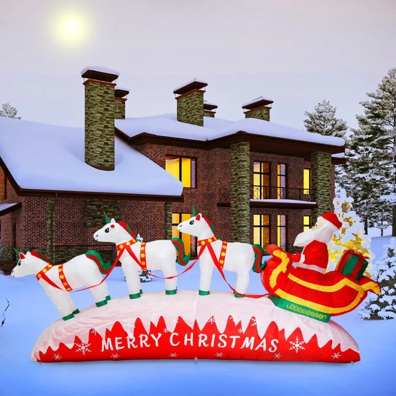 3 Inflatable Christmas Decorations Outdoor Garden Courtyard Decoration Large Snowman Santa Claus Christmas Tree Inflatable Toys