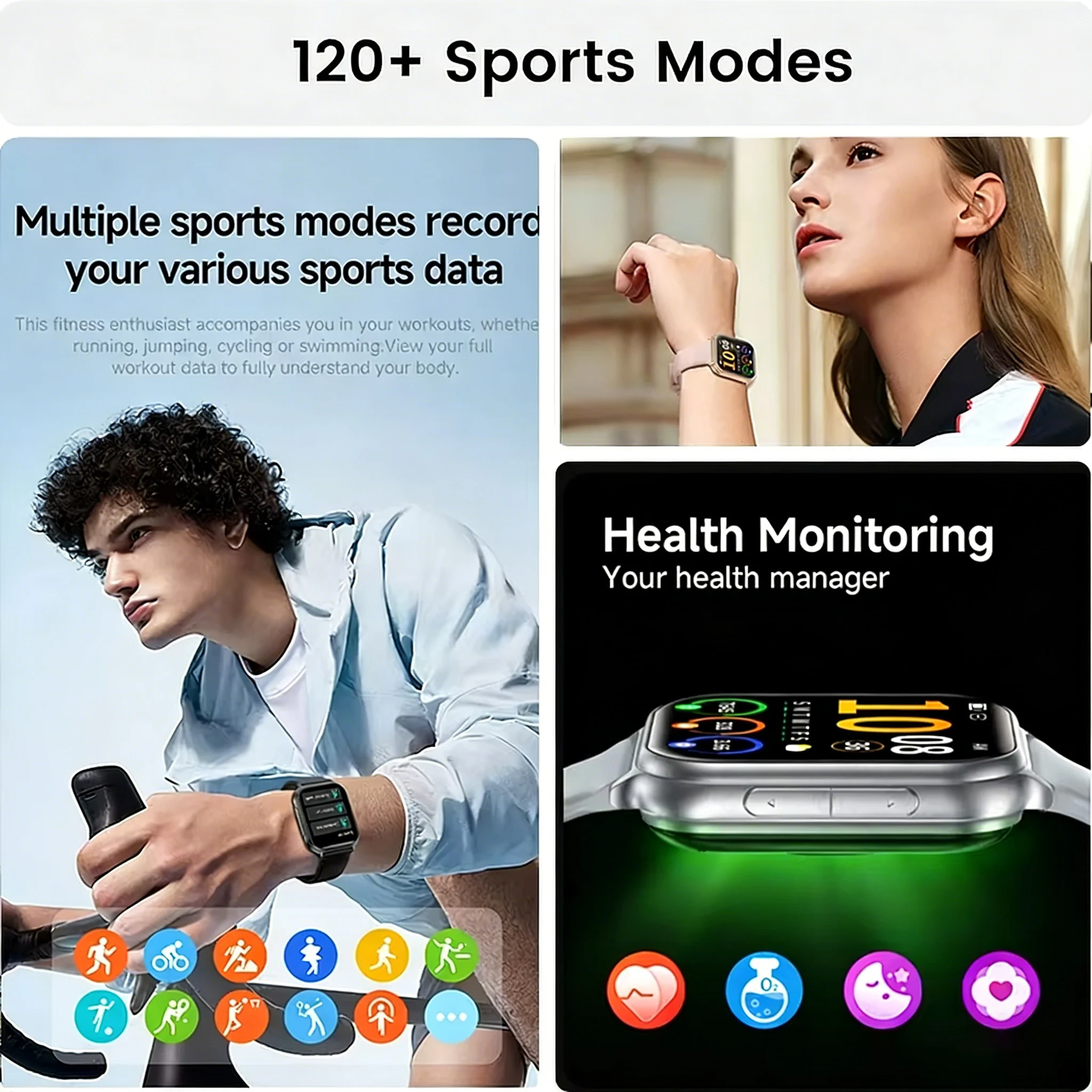 2026 New Men Fashion AMOLED SmartWatch 100+Sports IP68 Waterproof GPS Tracker Bluetooth Call Women Smart Watch For Android IOS view 5