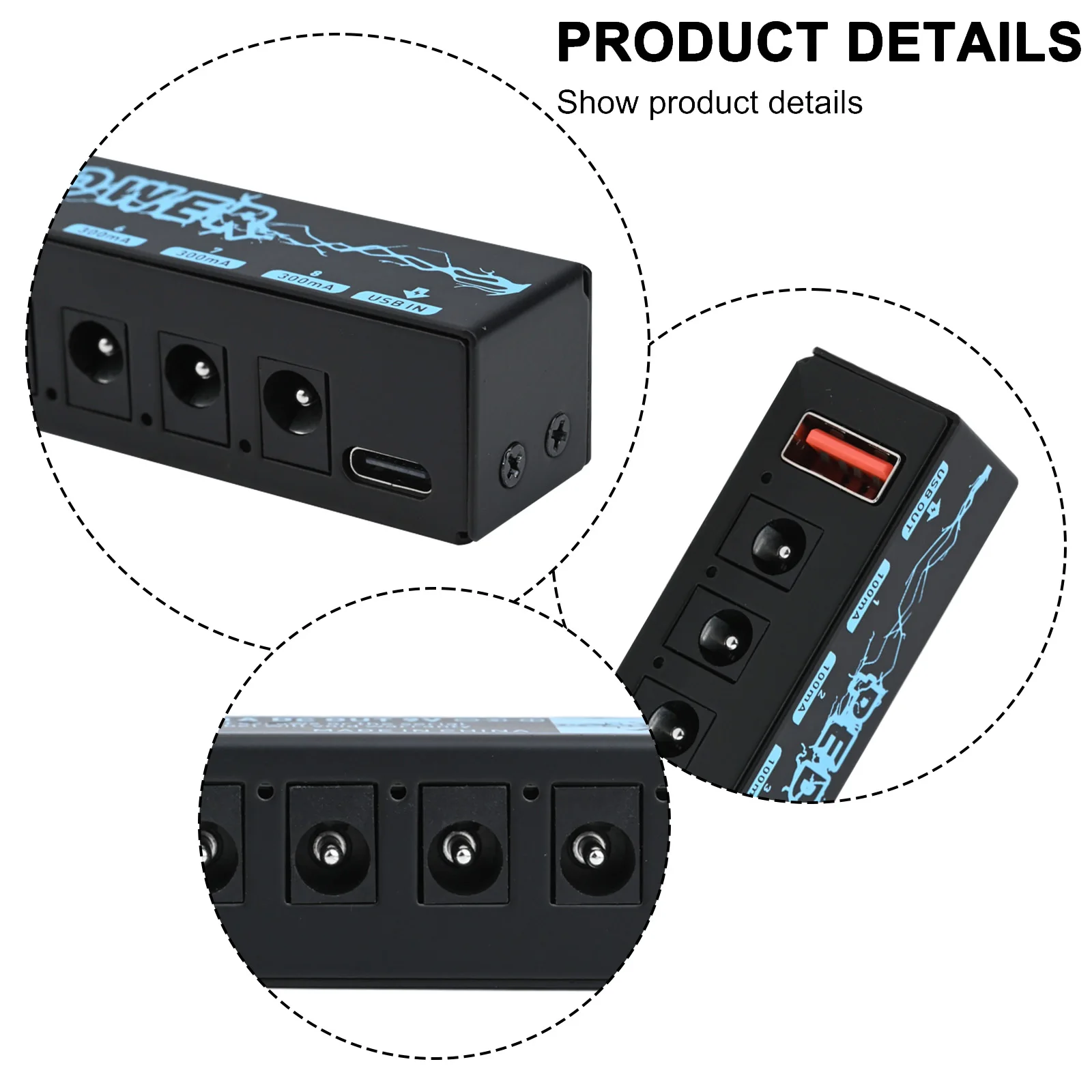 8 Outputs Power Supply Portable Pedalboard Power Supply Gig Bag Long-Lasting Performance Multiple Effect Pedals