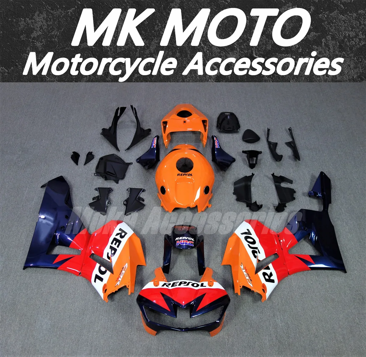 

Moke moto Motorcycle Fairings Kit Fit For Cbr600rr 2013 2014 2015 2016 2017 2018 2019 Bodywork Set Red Orange Dark blue