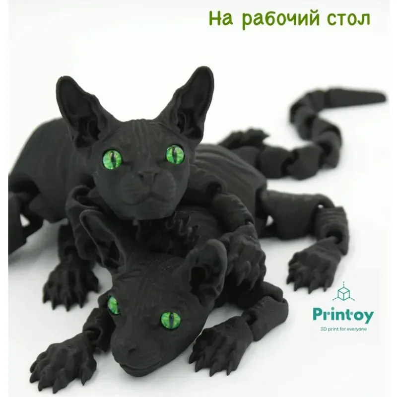 Flexible 27Cm Sphynx For Cat Love Jointed 3D Printed Ornament For Kids And Collectors Stress Relief Fidget Gift For Cats