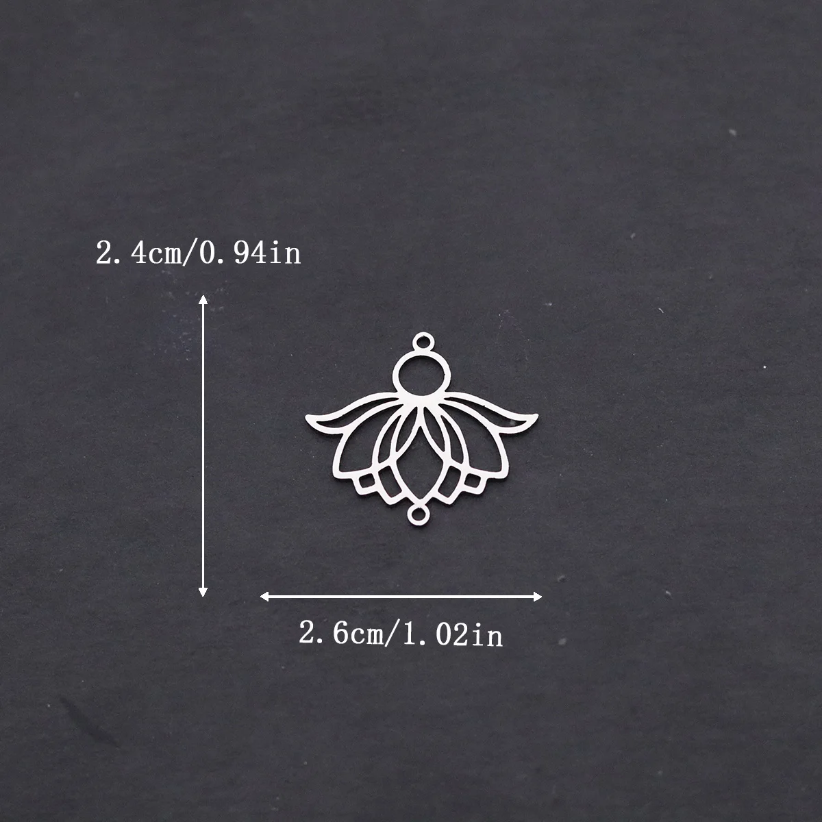 3pcs Stainless Steel Charms For Jewelry Making Lotus Flower Pendant Charm Necklace Bracelet DIY Handmade Craft