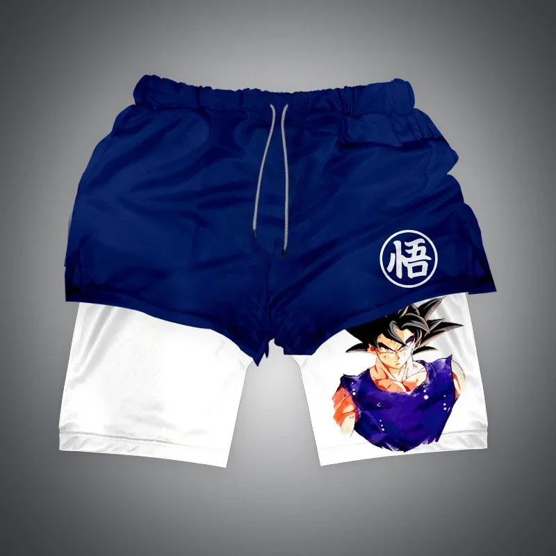 Dragon Ball 3D Print Gym Shorts 2-in-1 Quick Dry Breathable Sports Training Compression for Men Women Summer Anime Fitness Wear