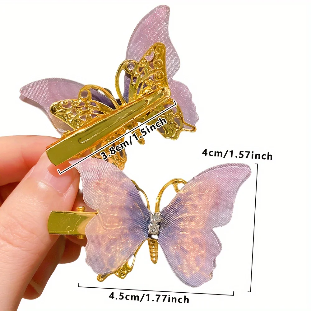 6/12/24/36 pieces of sweet girl butterfly hairpins that do not hurt hair, super nice and cute hairpins