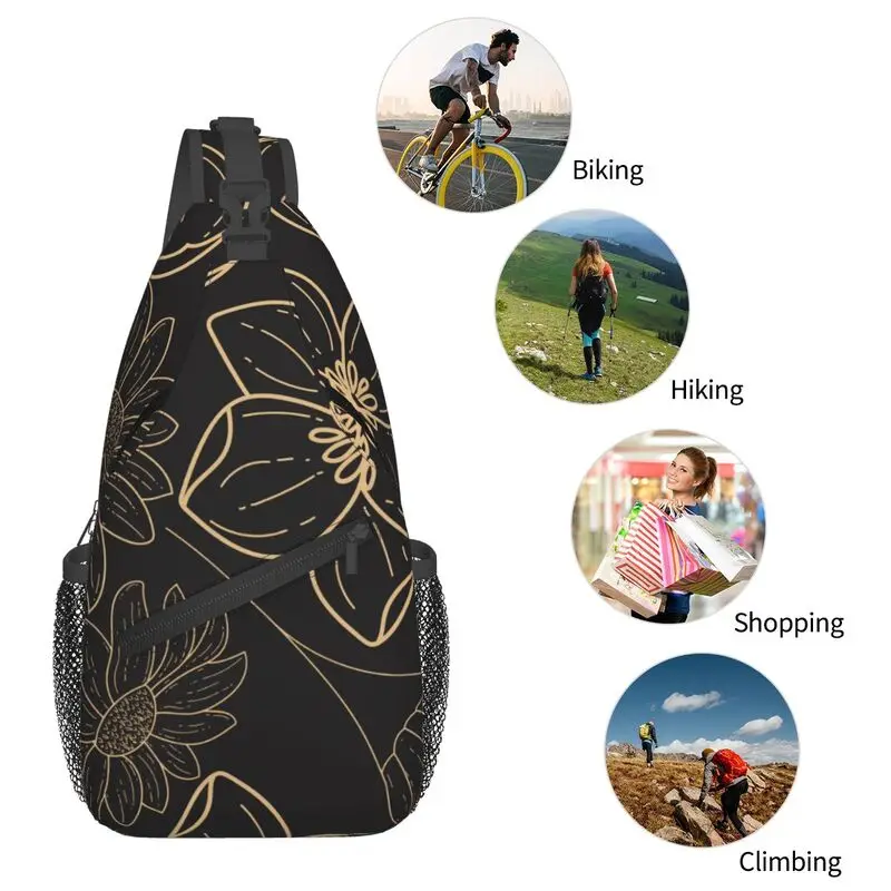 Schöne Blumenmuster Brusttasche trend ige und modische Damen Umhängetasche Sport und Freizeit Herren schräge Straddle Tasche