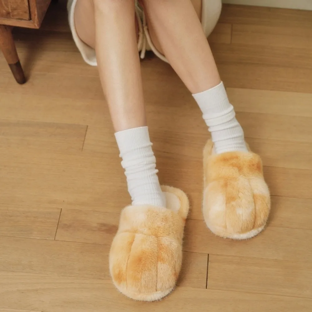 Sandal Creative Leopard Print Cat Paw Slippers Soft Animal Kitty Claw Slippers Thick Sole Cute Winter Fluffy Slides Bedroom