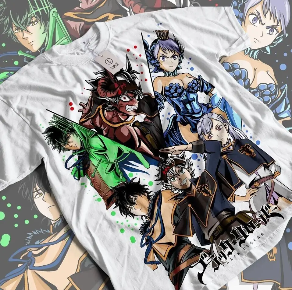 

Black Clover Tshirt Asta Yami Sukehiro Yuno Tee Anime T-Shirt Luck Voltia Shirt