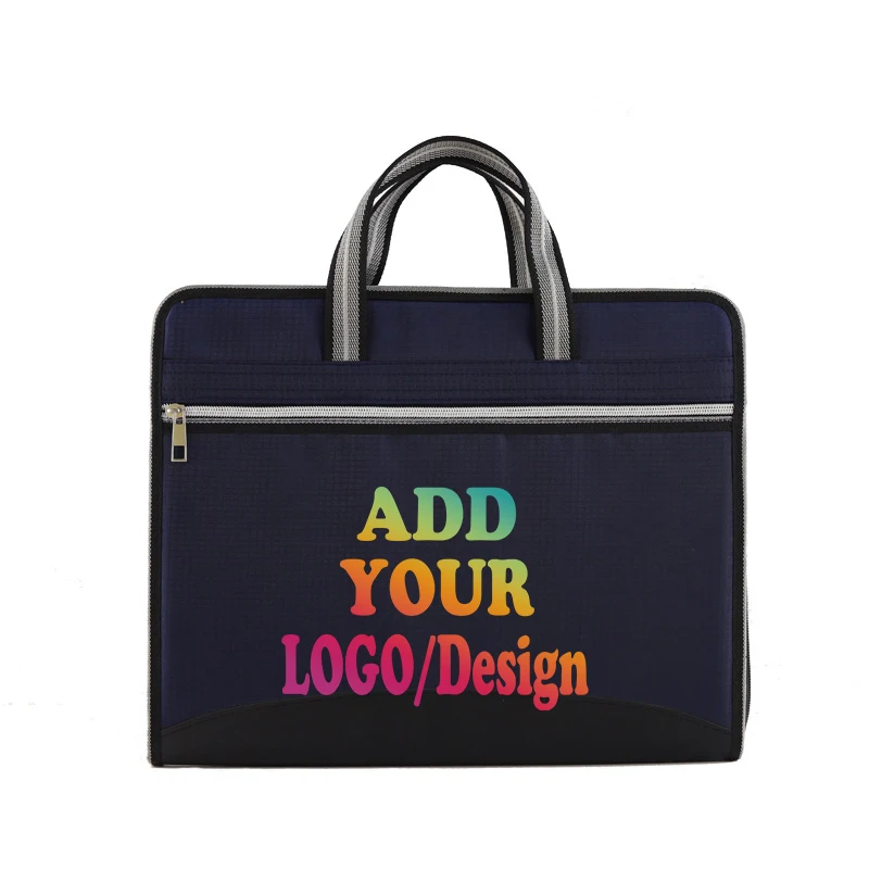 Custom Business Zipper Document Bag 12-Layer Waterproof Insert Document Bag Printing Design Logo