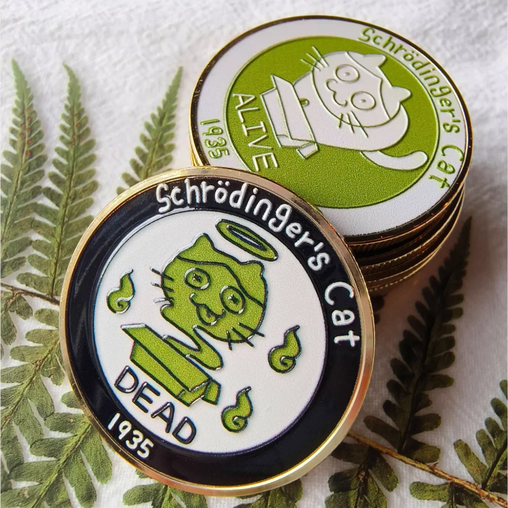 Regalo táctico: Moneda conmemorativa del gato Schrodinger - imagen 3