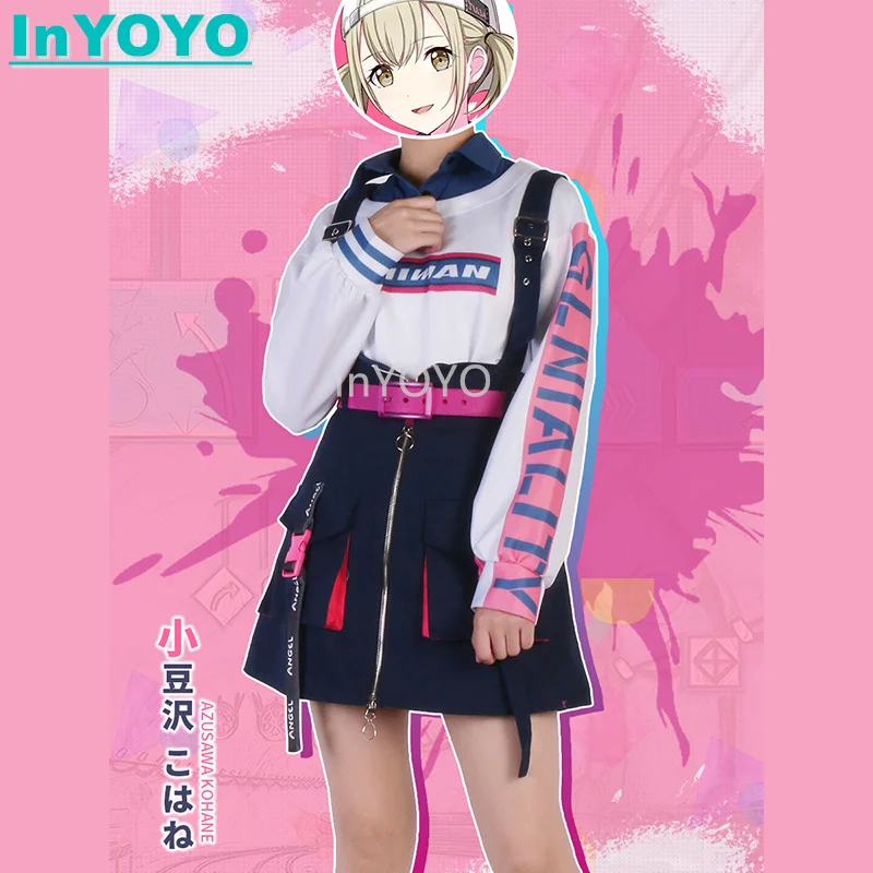 

InYOYO Azusawa Kohane Cosplay Costume PJSK Lovely Daily Clothing Uniform Top Skirt Women Role Play Halloween Party Outfit New