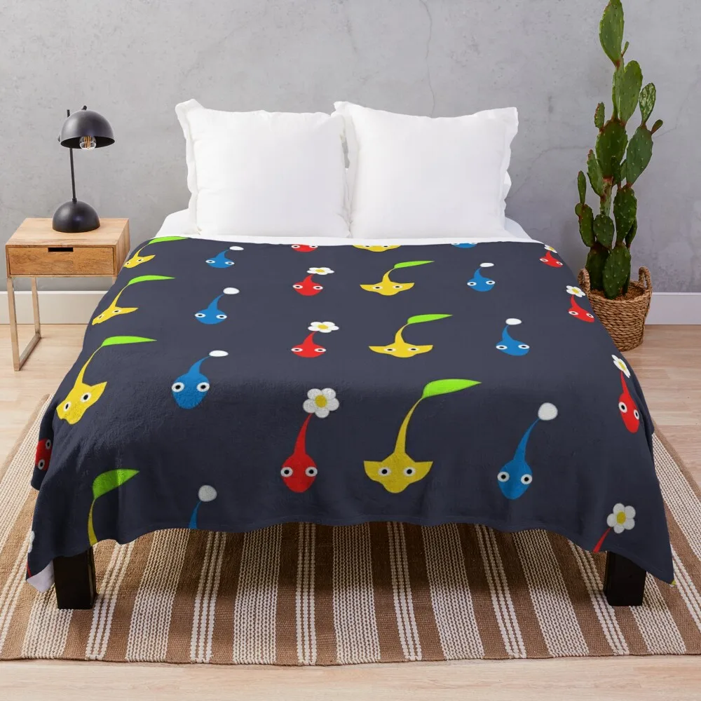 Pikmin characters Throw Blanket Bed covers bed plaid Blankets For Bed