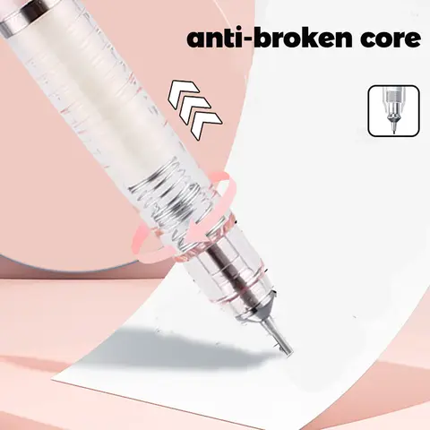 Kit 6pcs 0.5mm Mechanical Pencil for School Students, Anti-broken Core Lower Gravity Center