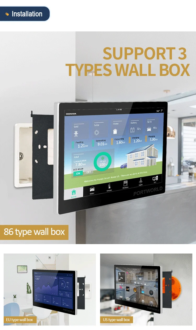 Wandgemonteerd Smart Home-bedieningspaneel, Android 11, POE-tablet, 32G, Tuya, Alexa, Google Play Store, thuisondersteuning, 10.1 