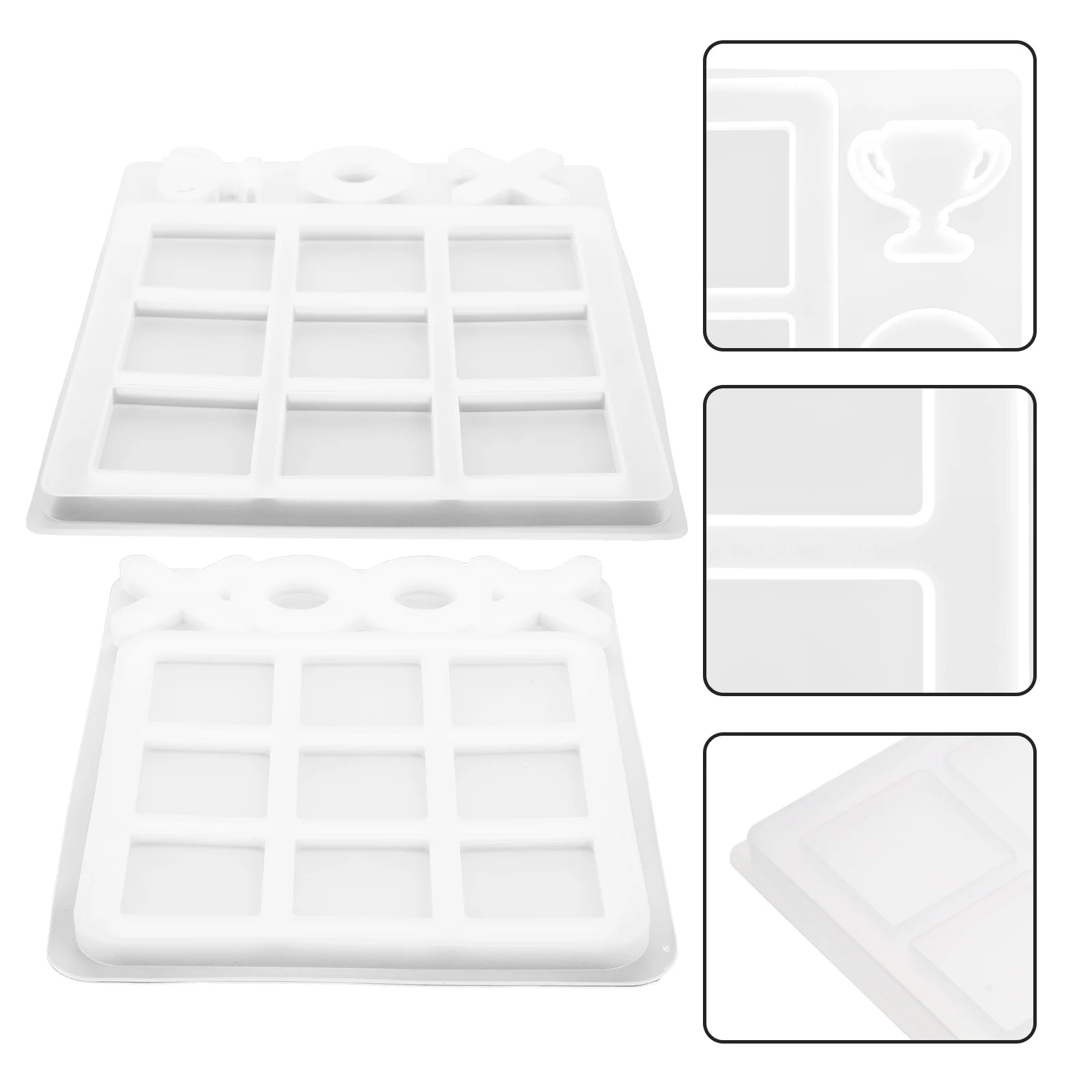 

2Pcs Silicone Chessboard Mould DIY Handicraft Gift Simple Mold for Crafting Projects Heat Resistant Flexible Recyclable