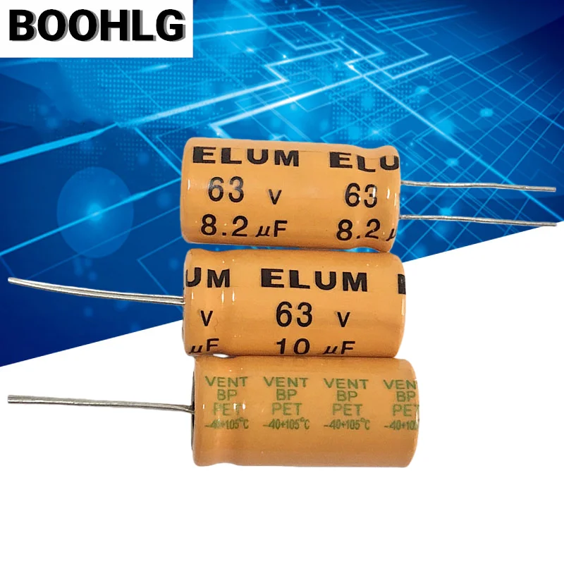 5PCS long-lasting mid-range frequency division 100V 8.2uf BP 100V 15UF non-polar electrolytic capacitor 63v 10uf 13X25mm