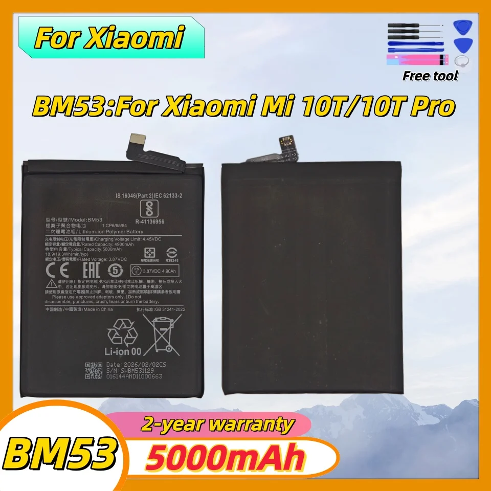 

2026 Years 5000mAh BM53 Battery For Xiaomi 10T Pro Mi 10T Mi10T 10TPro Phone Battery Batteries Fast Shipping+Tools
