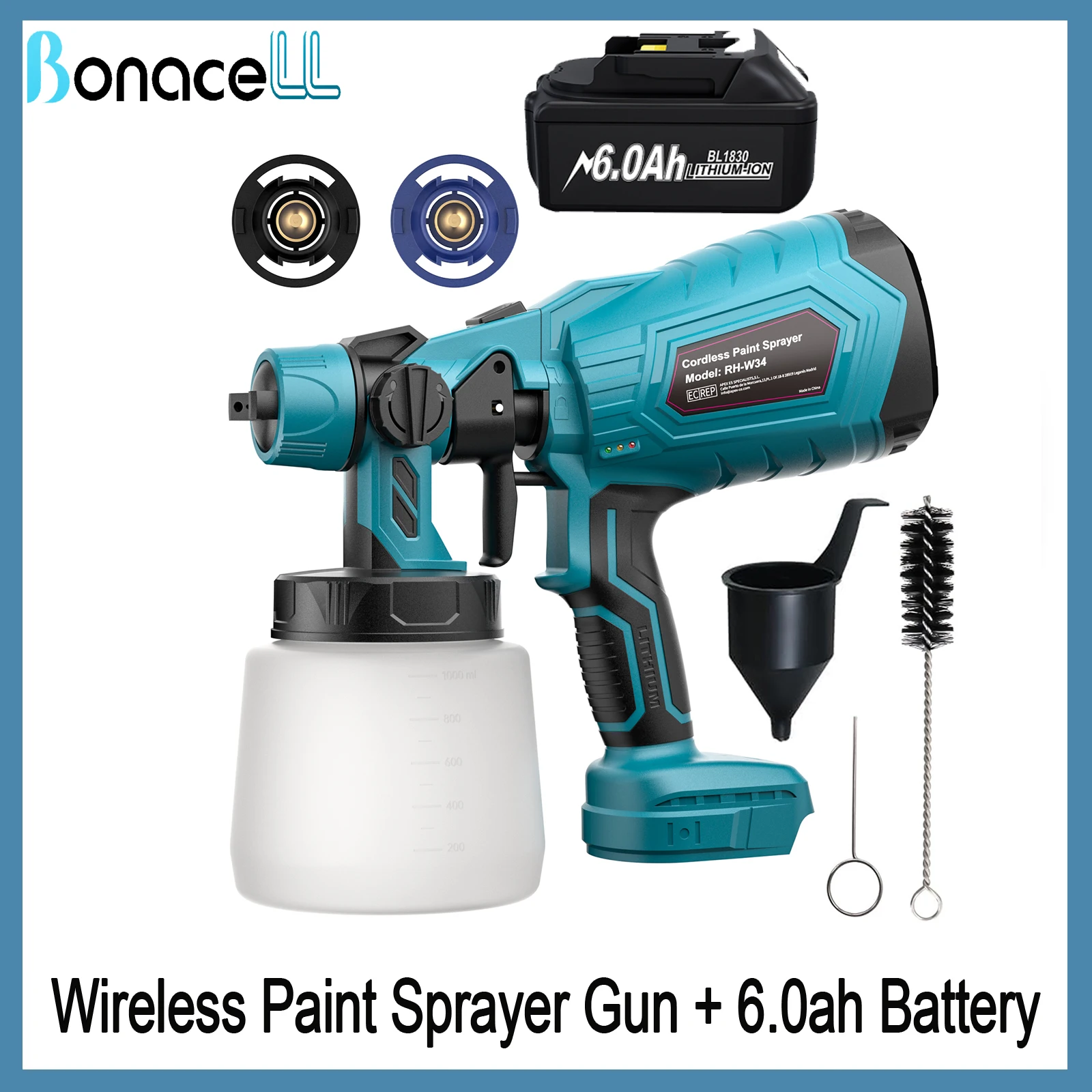 Cordless Farbe Spritzpistole Elektrische Für Makita 18V Akku Farbe Spritzpistole Drahtlose Für Home Wand Auto Malerei Werkzeug
