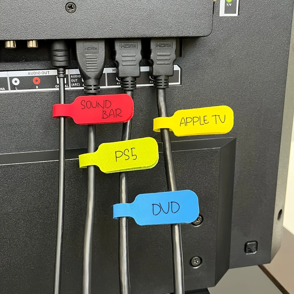 32 farbige Kabelbinder mit beschriftbarer Funktion – langlebige Kabeletiketten zum Organisieren und Identifizieren – Detail 4