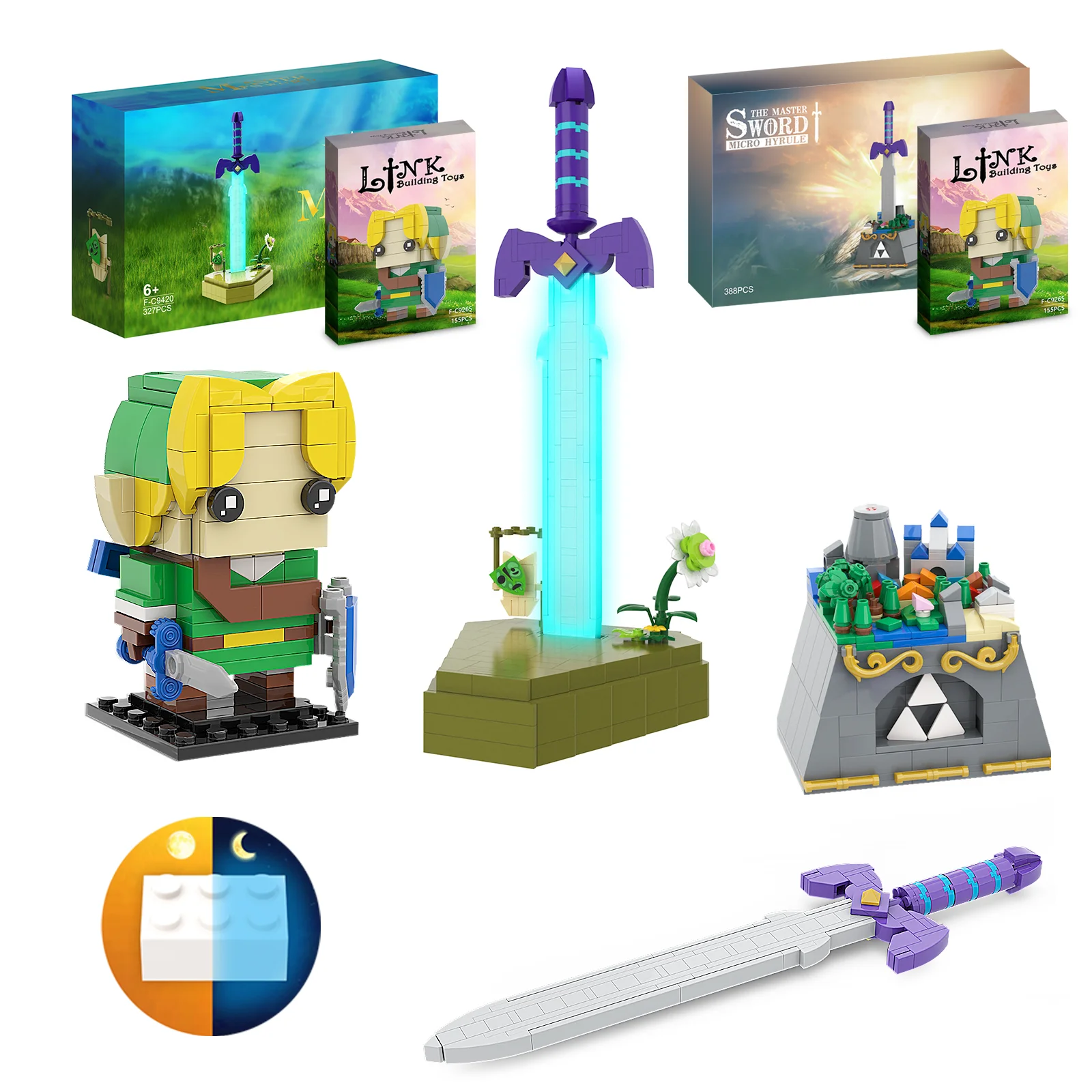 

The Master Sword with Link Building Kit, Micro Hyrule Bricks Building Blocks Set, 2 in 1 Building Toys Gifts for Adults Kids