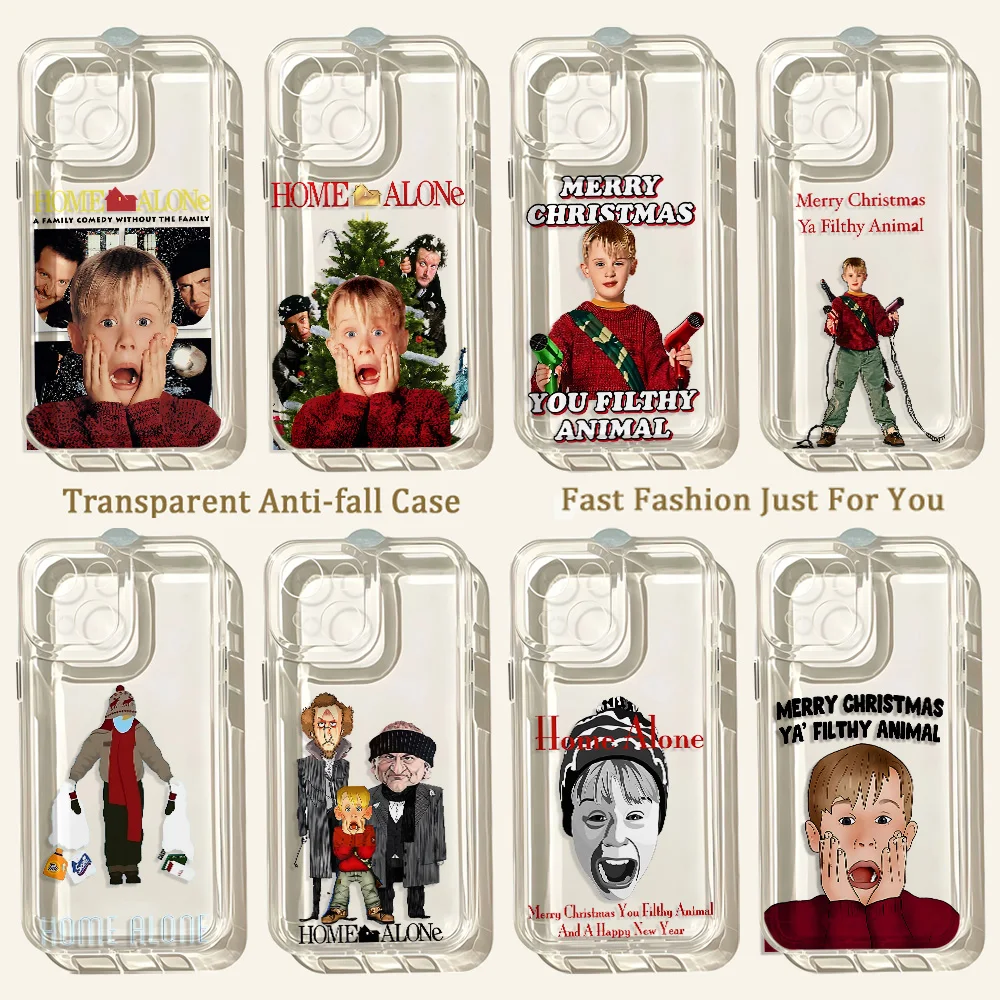 HOT Christmas Homes Alones Phone Case For iPhone 17e 17 16 16e 15 14 13 12 11 Mini Pro Max X XR Air Plus Transparent Back Cover view 2