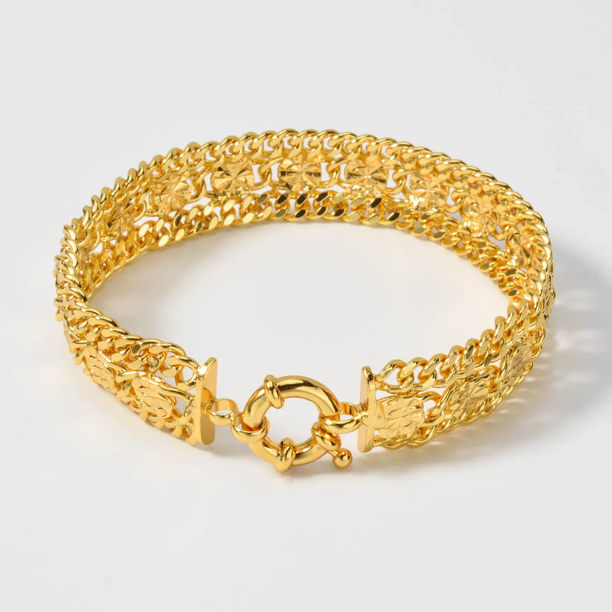 

18k Gold-plated Copper Bracelet Dubai Personalized Classics Design Luxury Jewelry Bangle Daily Wear Gifts