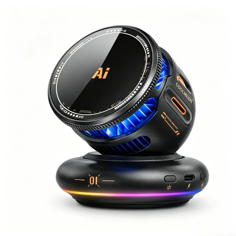 Magnetic Wireless Car Charger 15W Dual Cooling Fan Magsafe Vent Mount Phone Cooler for iPhone Samsung Android