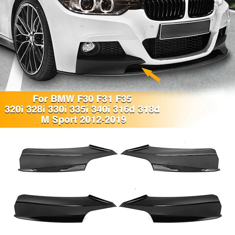 

For BMW F30 F31 F35 Front Bumper Side Splitter Spoiler Kit Fog Lamp Cover 320i 328i 330i 335i 340i 316d 318d M Sport 2012-2019