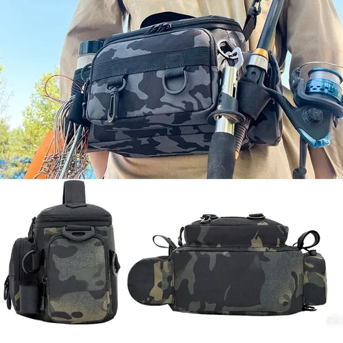 Bolsos para hombre, mochila de pesca, mochila para herramientas, bolso de hombro, mochilas para artículos, suministros para el mar, mochila para exteriores, deportes de entretenimiento de camuflaje