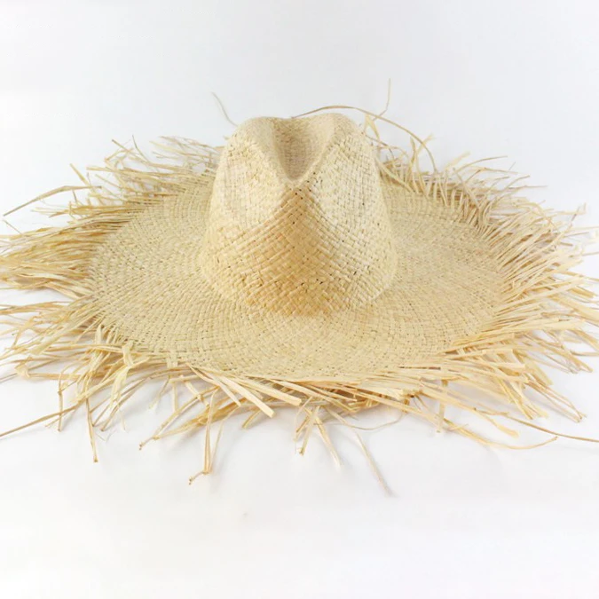 New Raffia Women\'s Straw Hat Handmade Sun Hat Beach Jazz Hat High-quality Natural Straw Hat Girl Panama Holiday Sun Hat cap