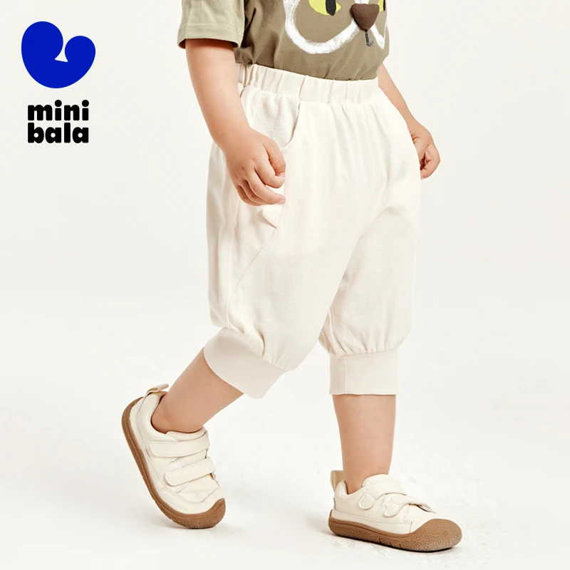 Mini Bala Seven-Split Pants Kids 2024 New Soft Anti-Bacterial Quick-Dry Seven-Split Pants