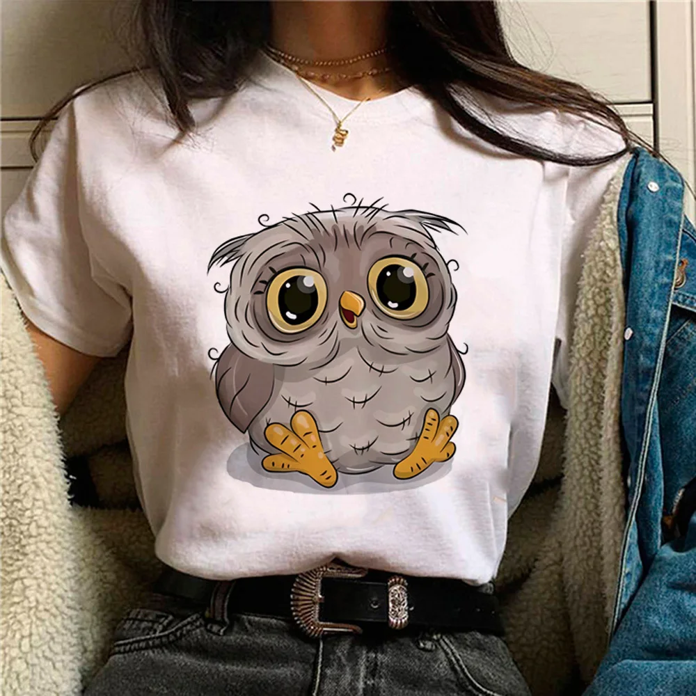 Owl t-shirt female Digital Classic anime Psychedelic streetwear Pop Culture t-shirt Trendy 2000s harajuku kawaii 2000s graphic