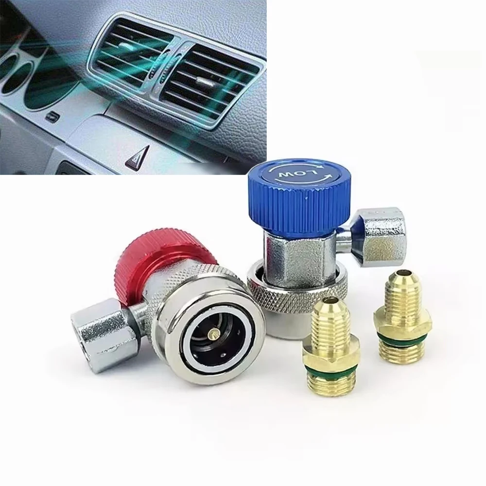 

R134A R1234yf Freon H/L Auto Car Quick Coupler Connector Adapters for Air Conditioning Refrigerant Adjustable Manifold Gauge Set