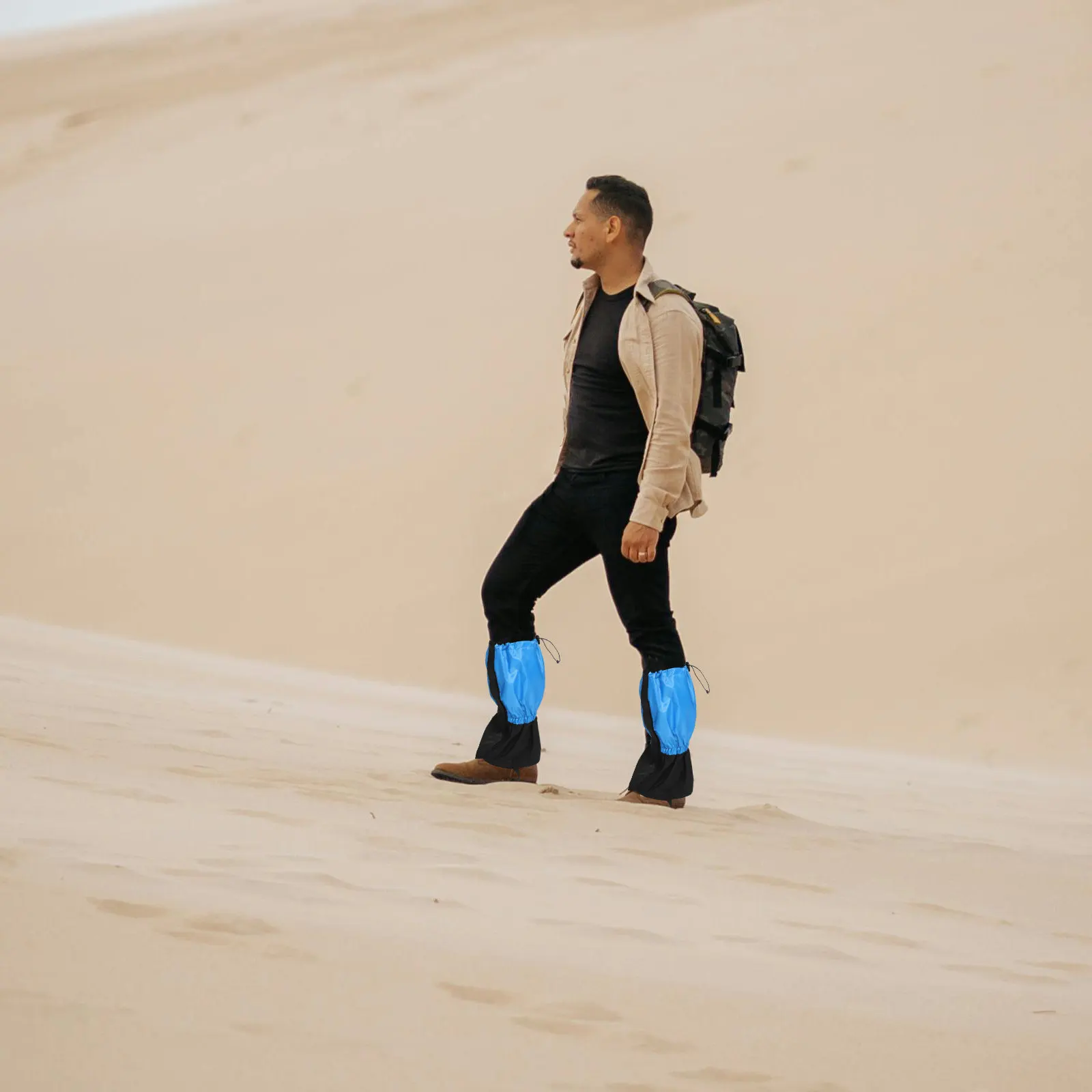 1Pair Leg Gaiters Waterproof Hiking Boot Covers Sand Proof Shoe Protectors Outdoor Adjustable Strap Gaiters for Hiking Boots