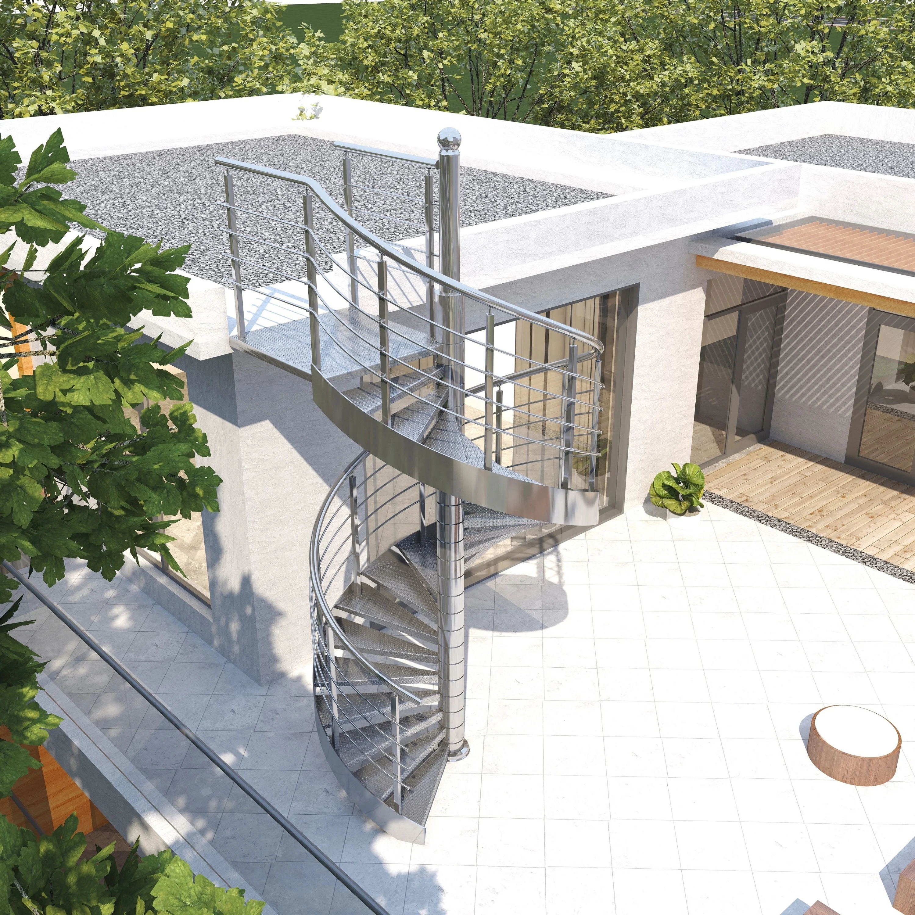 Personalizzazione Scale in alluminio Scala moderna Scala a spirale Kit per interni Scale per esterni Scale di seconda mano Scala per esterni