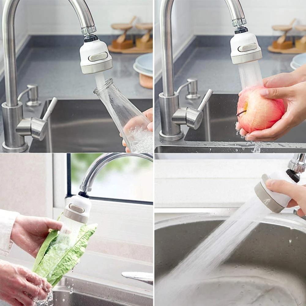 360 Degree Swivel Kitchen Faucet Aerator Dual Mode Adjustable Sprayer Filter Diffuser Water Saving Nozzle Bath Faucet Connector