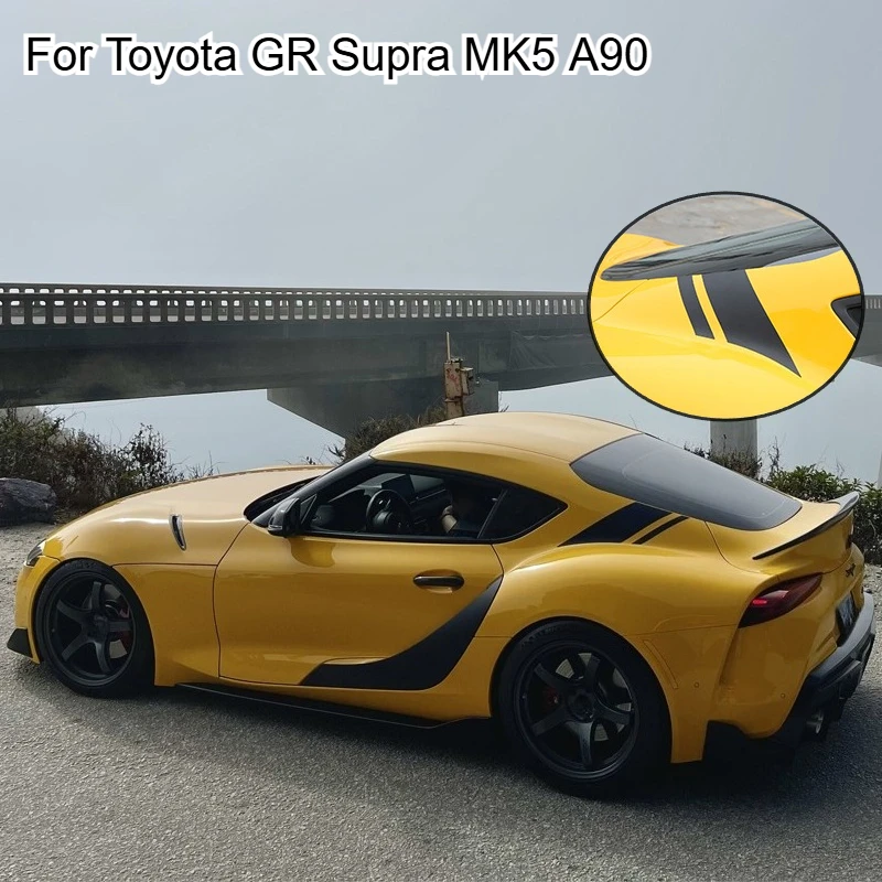 For Toyota GR Supra MK5 A90 2019 2020 2021 2022 2023 2024 2025 2026 PVC Black Car C-pillar Trim Sticker Car Accessories 3