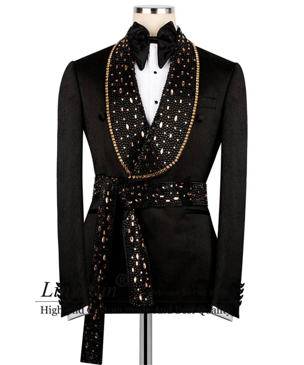 

Роскошные мужские костюмы со стразами и поясом, комплекты из 2 предметов, вечерние мужские пиджаки для жениха, свадебные смокинги по индивидуальному заказу, костюм Homme