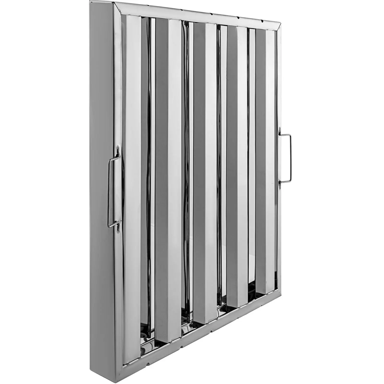 Pacote de 6 filtros de capô 19,5 W x 19,5 H polegadas, 430 filtros de capô comercial de 4 ranhuras de aço inoxidável, filtro de exaustor para graxa