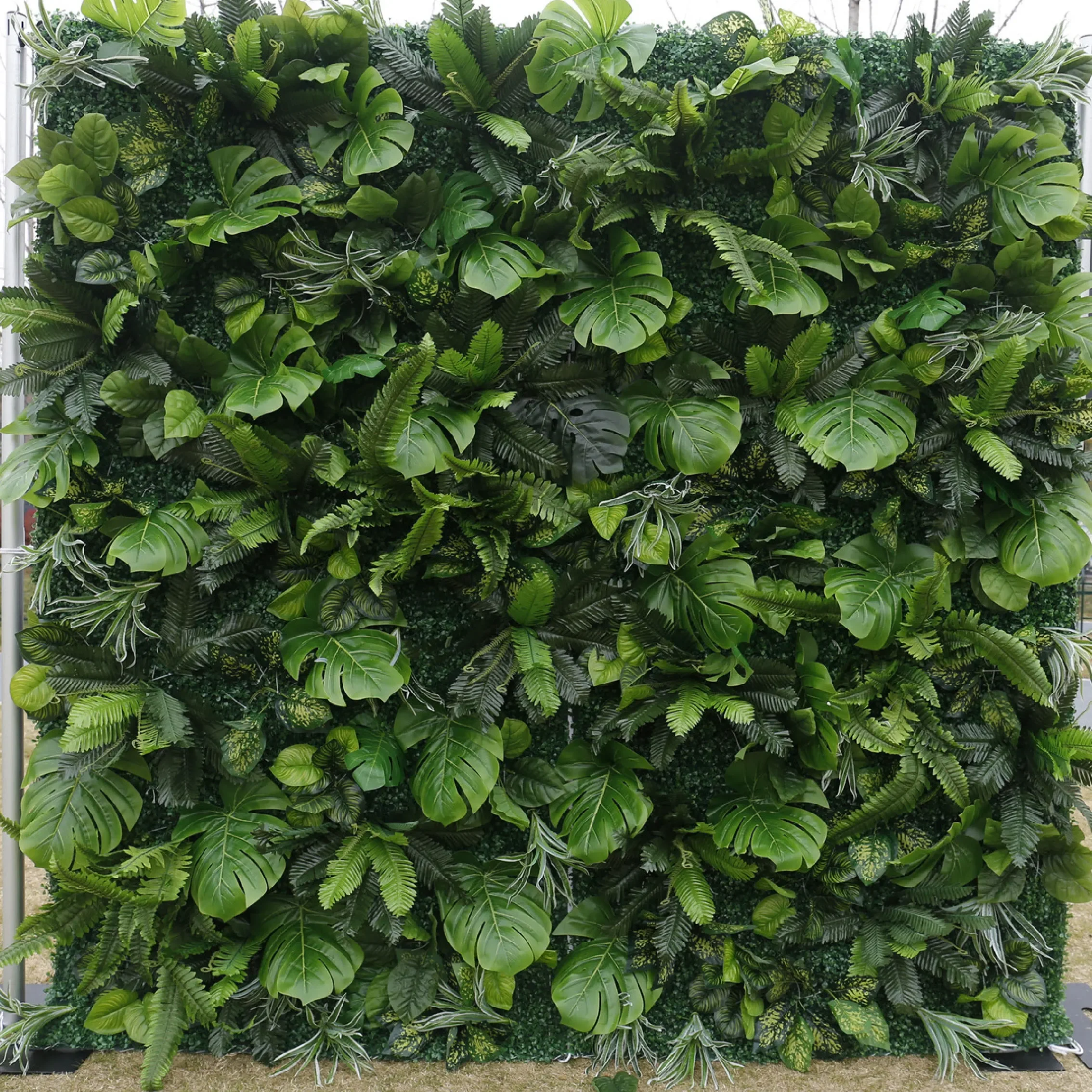 Backdrop Artificial Flower Wall Cloth Roll Up Curtain Floral Wall for Wedding Banquet / Party / Commercial Activity Decoration