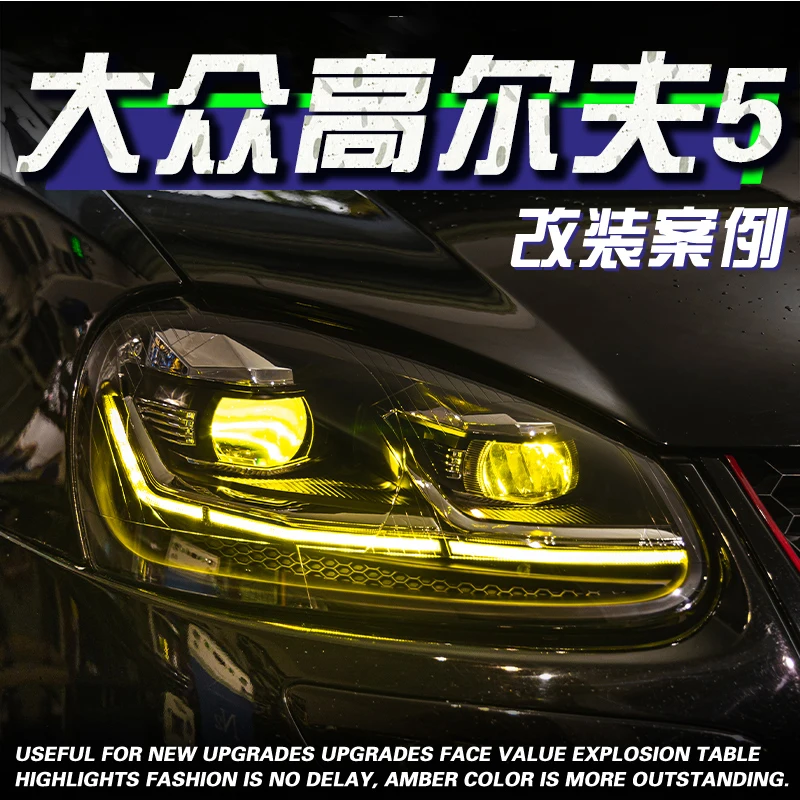 

LED headlights for Volkswagen VW Golf 5 MK5 2006-2010 DRL Dynamic Signal High and Low Beam Day Running Light DRL Light