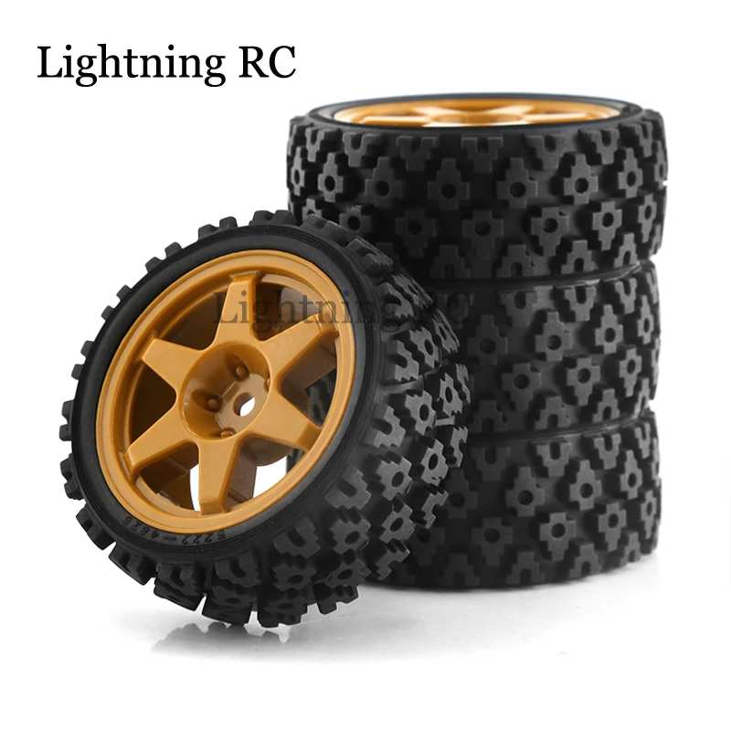 

4pcs 70mm Rubber Tire Wheel Tyre for Tamiya XV01 XV02 TA06 TT01 TT02 PTG-2 144001 A959 1/10 RC Rally Racing Car Upgrade Parts