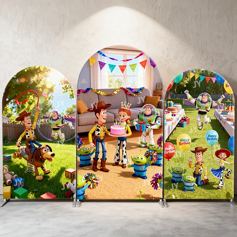 

Фон с аркой «История игрушек», украшение для вечеринки в честь дня рождения, сцена, детский день рождения, детский душ, фотобудка, декор, фон