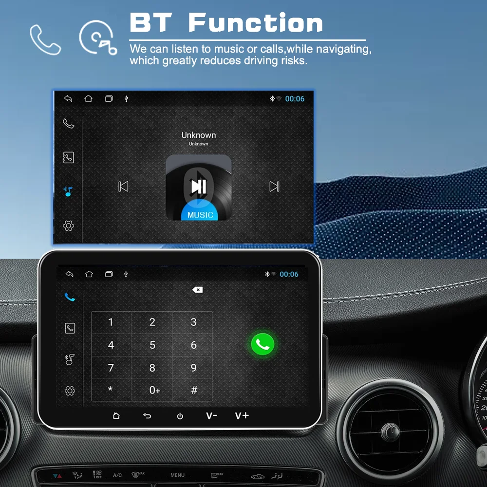 Car Stereo Wired Apple CarPlay Android Auto Single Din 7 Inch Touchscreen Bluetooth-Compatible, Benz Style MP5, FM Radio, No DVD